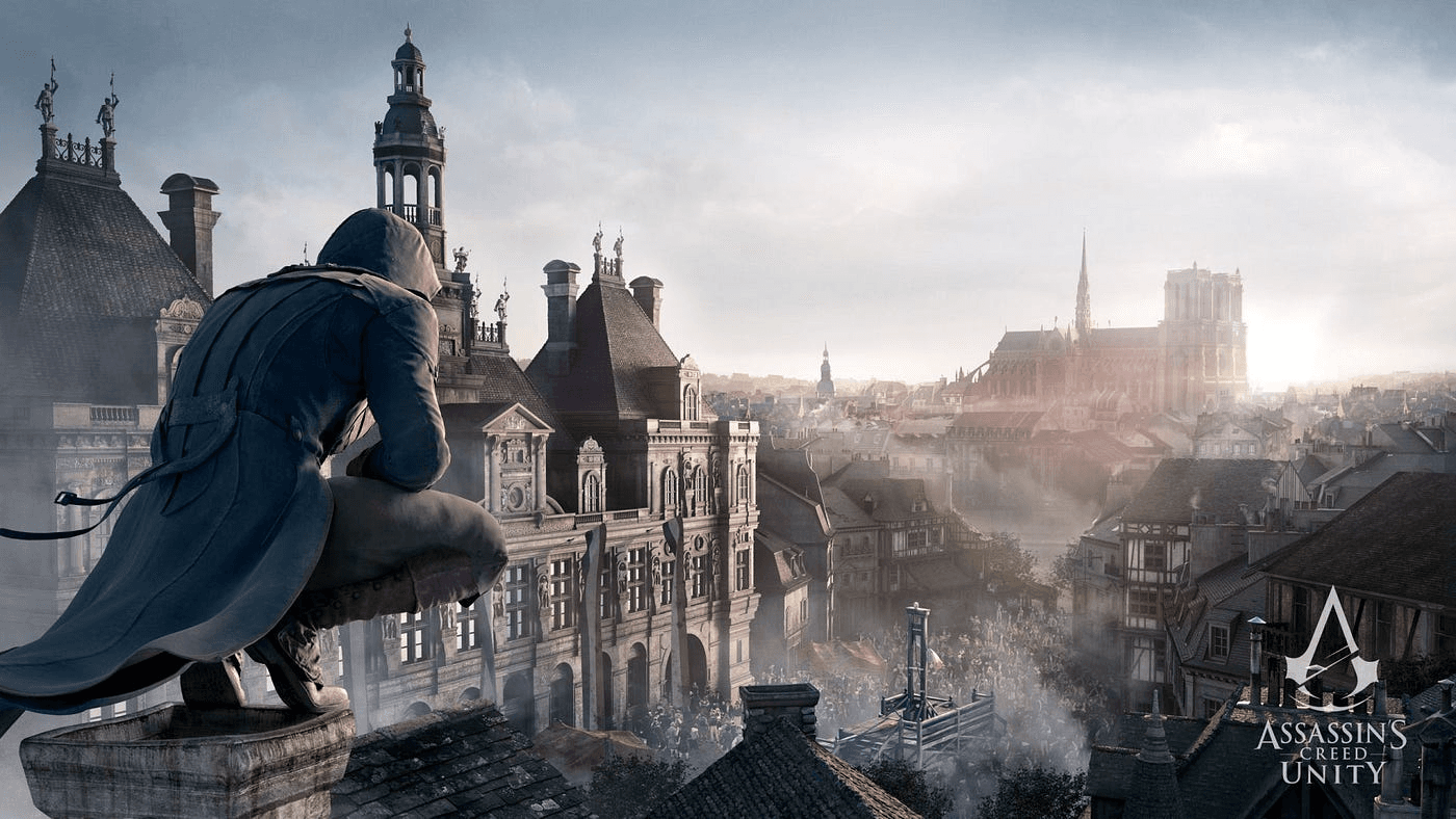 Assassin’s Creed Unity: Arno on the rooftops of Paris