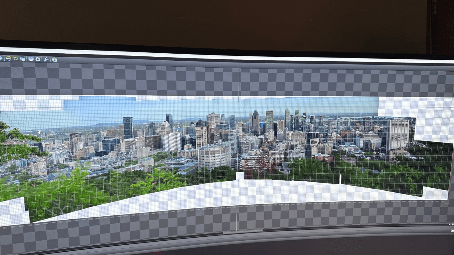 Stitching the Montreal photos together in the software